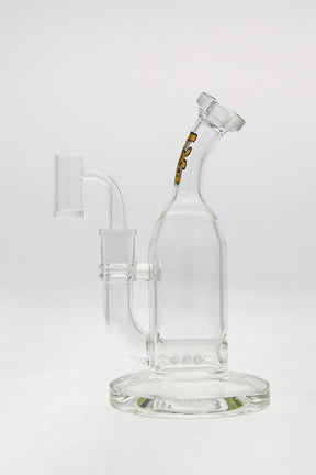 TAG 8" Bent Neck Inline Diffuser Dab Rig with Wavy Orange Label - Front View
