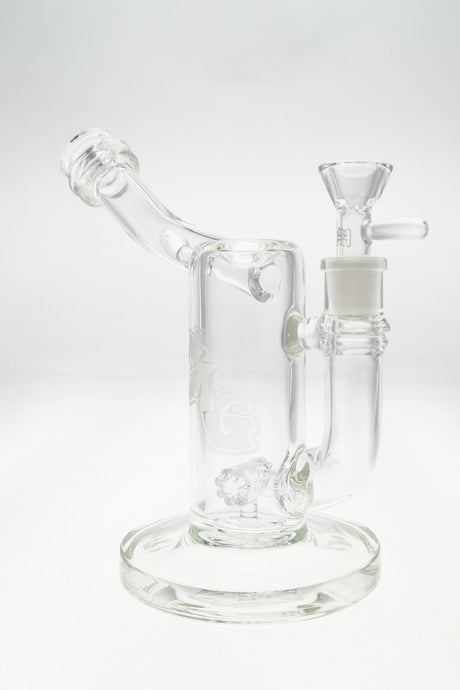 TAG 8" Hammer Head Perc Side Car Dab Rig with 14MM Female Joint, clear borosilicate glass, front view