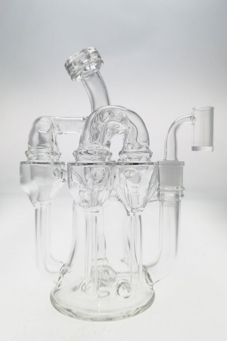 TAG 8" Multiplying Inline Sextuple Recycler Dab Rig - 14MM Female Joint - Front View