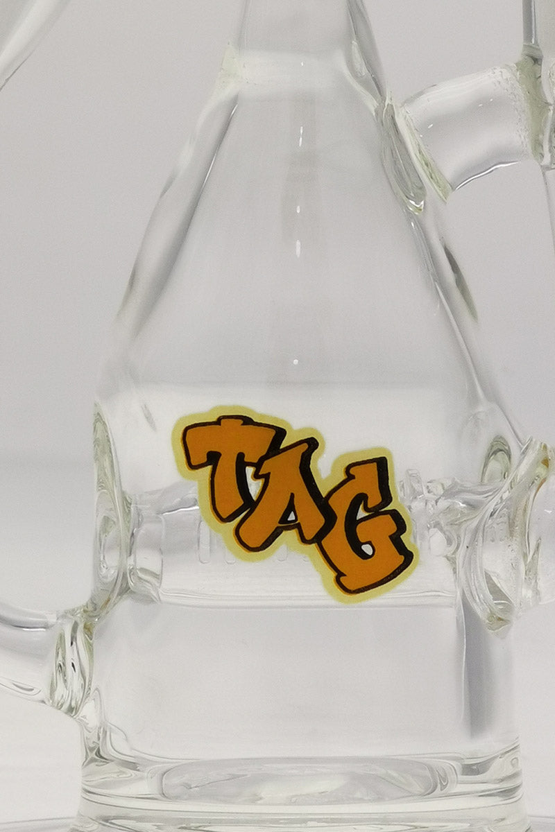 TAG 8" Recycler Dab Rig with Inline Diffuser, 50x5MM, 14MM Female Joint - Close-up Side View
