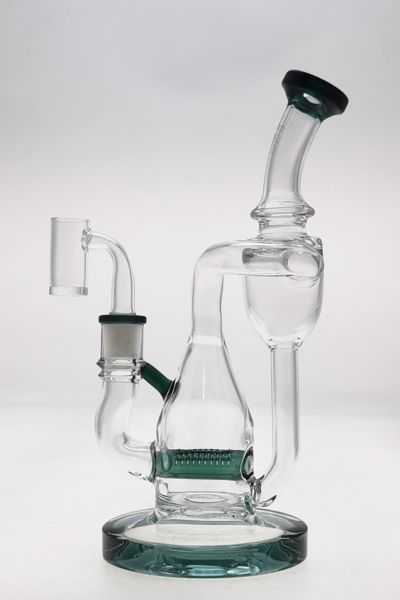TAG 8" Recycler Dab Rig with Inline Diffuser, 14MM Female Joint, Front View