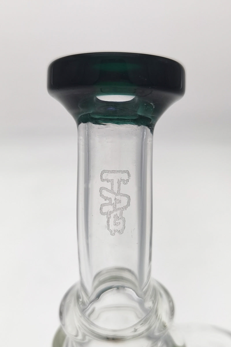 Close-up of TAG 8" Recycler with Inline Diffuser, 50x5MM, and 14MM Female Joint