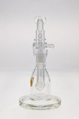 TAG 8" Recycler Dab Rig with Inline Diffuser, 50x5MM Clear Glass, Front View on White Background