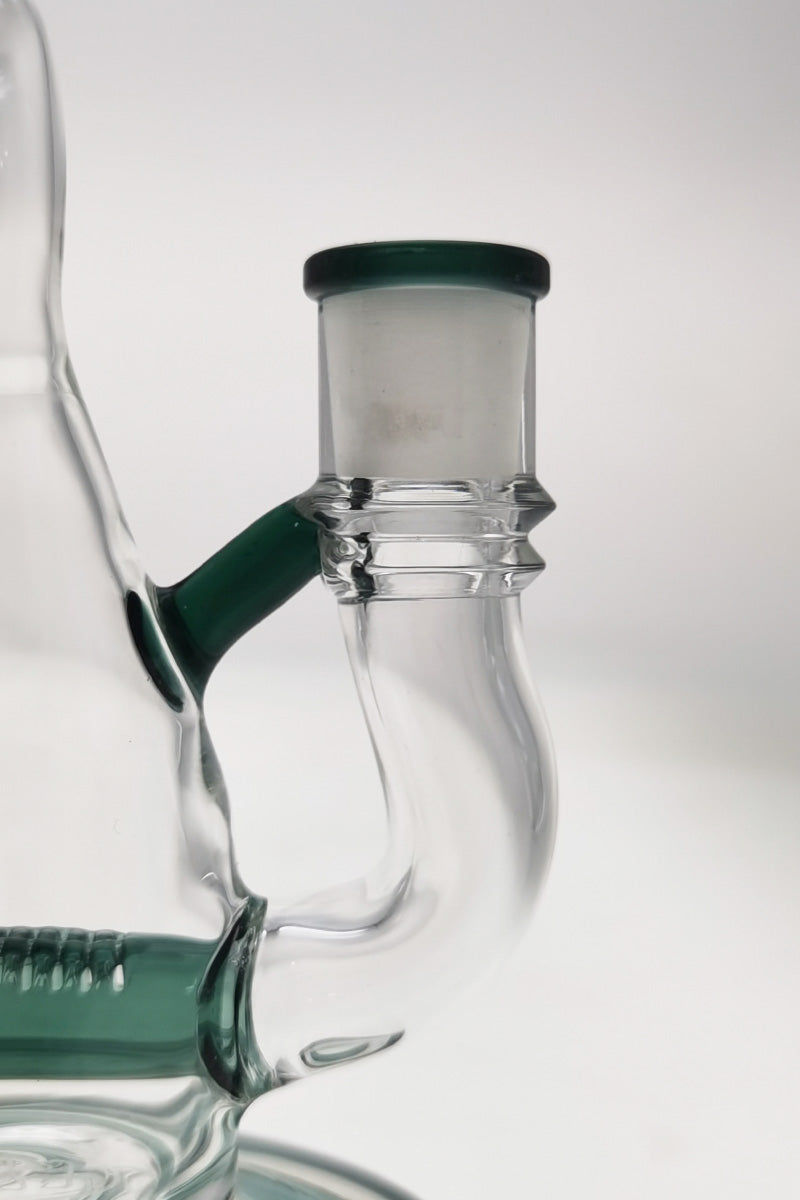 TAG 8" Recycler Dab Rig with Inline Diffuser, 14MM Female Joint, Close-up Side View