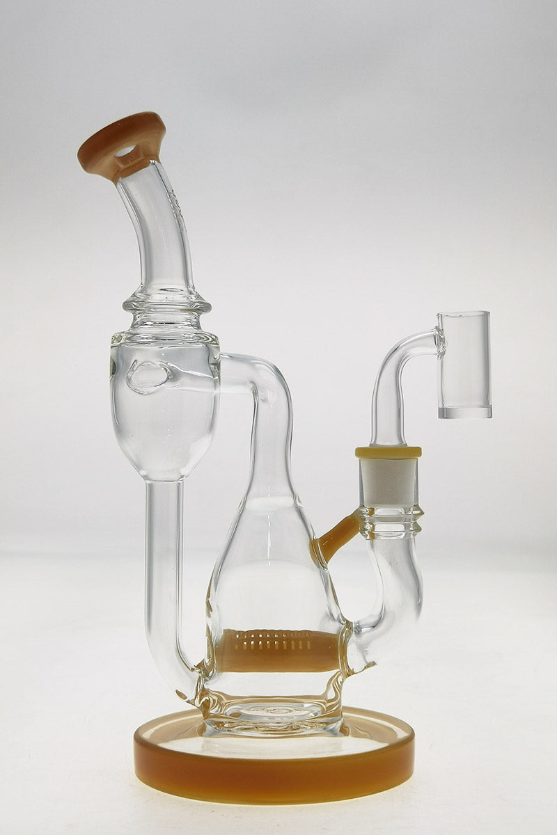 TAG 8" Recycler Dab Rig with Inline Diffuser, 50x5MM, 14MM Female, Front View on White