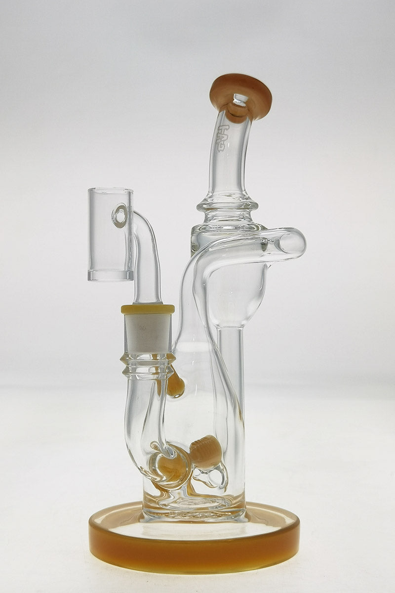 TAG 8" Recycler Dab Rig with Inline Diffuser, 50x5MM, 14MM Female Joint, Front View