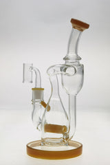 TAG 8" Clear Glass Recycler Dab Rig with Inline Diffuser and 14MM Female Joint