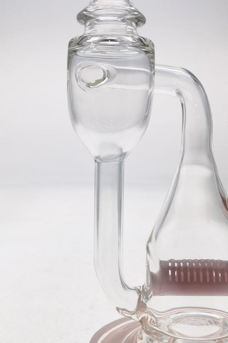 TAG 8" Recycler Dab Rig with Inline Diffuser, Clear Glass, Side View on White Background