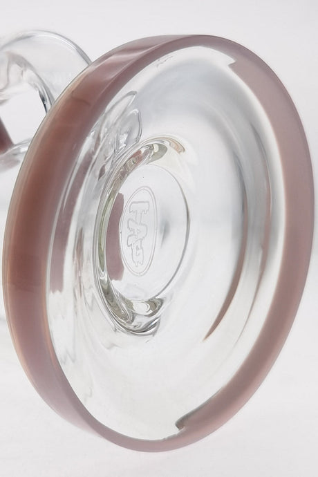 Close-up of Thick Ass Glass 8" Recycler Dab Rig's 14MM Female Joint and Inline Diffuser