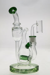 TAG 8" Recycler Dab Rig with Inline Diffuser and Green Accents - Front View