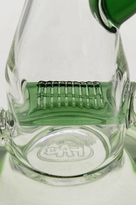 Close-up of Thick Ass Glass 8" Recycler Dab Rig with Inline Diffuser, 50x5MM Glass