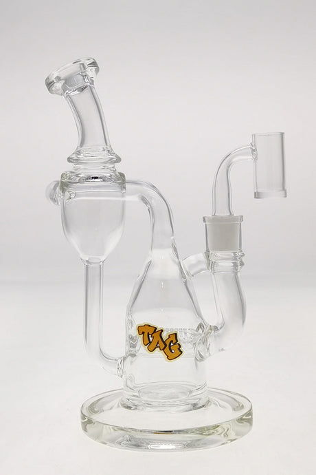TAG 8" Recycler Dab Rig with Inline Diffuser, Clear Glass, Front View