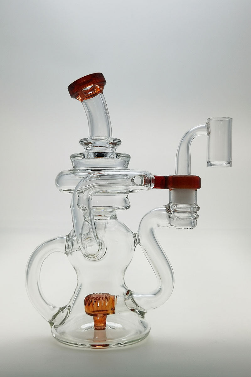 TAG 8" Bent Neck Dab Rig with Stacked Bellows Ball and Super Slit Puck Diffuser