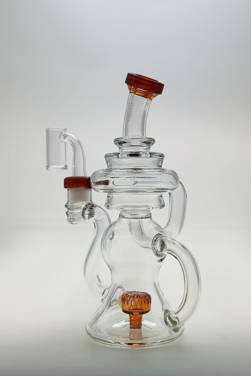 TAG 8" Bent Neck Recycling Dab Rig with Super Slit Puck Diffuser, 14MM Female Joint