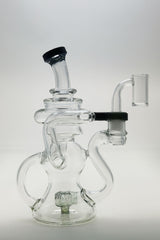 TAG 8" Bent Neck Dab Rig with Super Slit Puck Diffuser, 14MM Female Joint, Front View