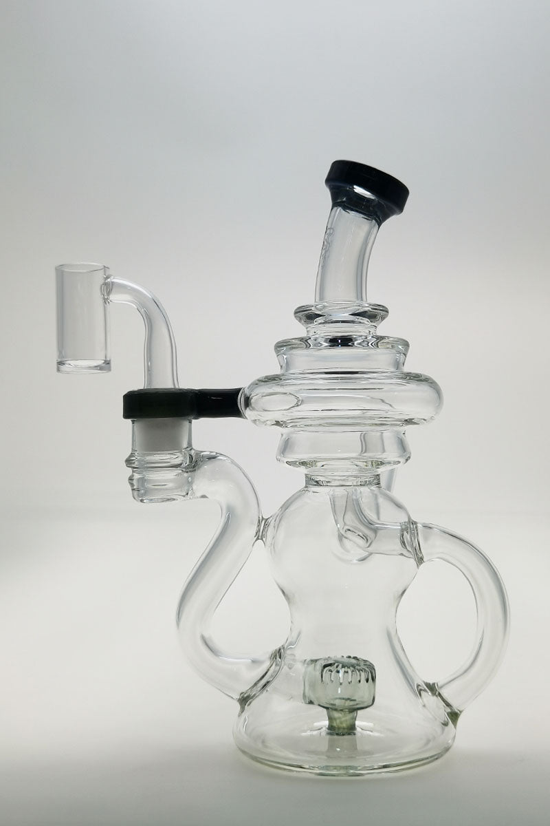 TAG 8" Bent Neck Dab Rig with Stacked Bellow Ball and Super Slit Puck Diffuser