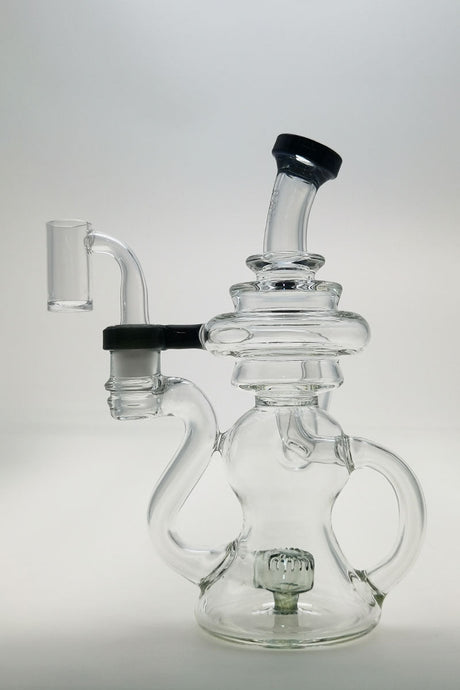Thick Ass Glass 8" Bent Neck Dab Rig Front View with Super Slit Puck Diffuser