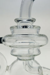 TAG 8" Bent Neck Dab Rig with Bellow Ball and Super Slit Puck Diffuser, Close-up Side View