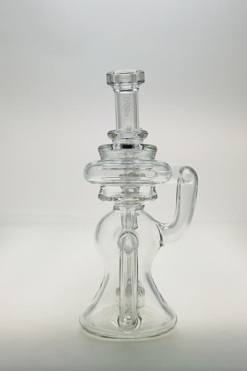 TAG 8" Bent Neck Dab Rig with Stacked Bellows Ball and Super Slit Puck Diffuser, Front View
