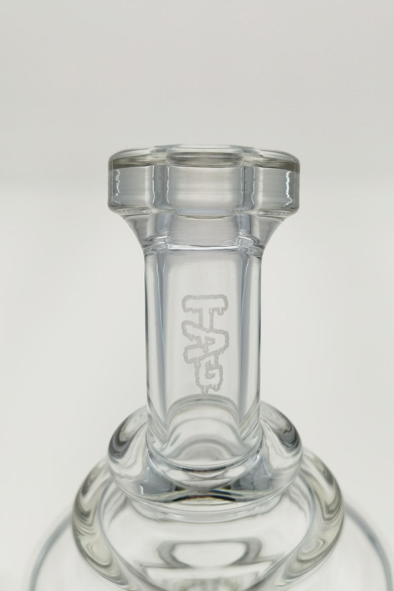 TAG 8" Bent Neck Dab Rig with Super Slit Puck Diffuser, 14MM Female Joint - Close-up