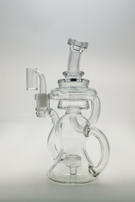 TAG 8" Bent Neck Dab Rig with Super Slit Puck Diffuser and Bellow Ball, Clear