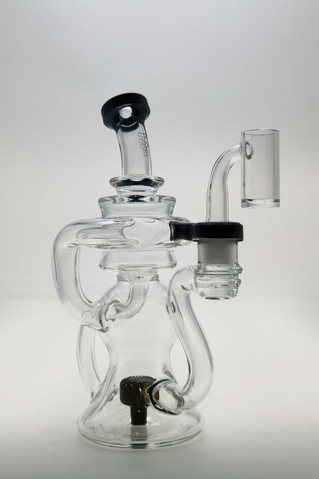 TAG 8" Bent Neck Dab Rig with Stacked Bellow Ball and Super Slit Puck Diffuser, front view