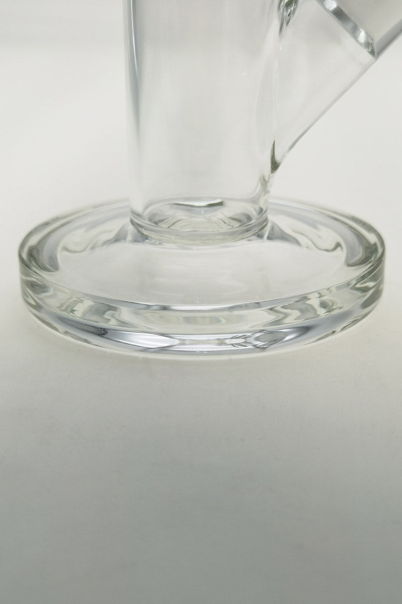 Close-up of TAG 8" Straight Tube base, 44x4MM glass, with 18/14MM downstem