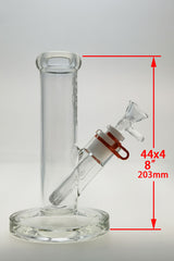 TAG 8" Straight Tube Bong with Thick 4mm Glass and 18/14MM Downstem