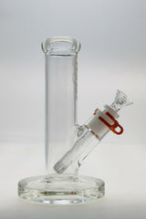 TAG 8" Straight Tube Bong with Thick 4mm Glass and 18/14mm Downstem, Front View