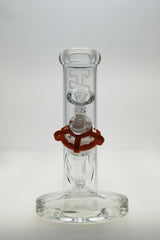 TAG 8" Straight Tube Bong 44x4MM with 18/14MM Downstem, Front View on White Background