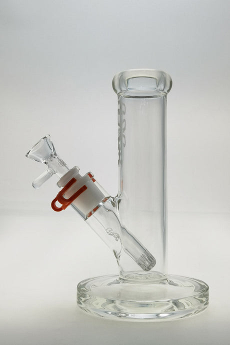 TAG 8" Straight Tube Bong with 18/14MM Downstem, 4MM Thick Glass, Front View