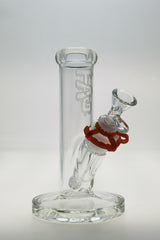 TAG 8" Straight Tube Bong with Thick 4mm Glass and 18/14MM Downstem, Front View