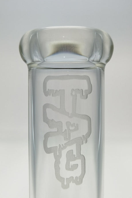 TAG 8" Straight Tube Bong with 18/14MM Downstem, 4mm Thick Glass, Front View