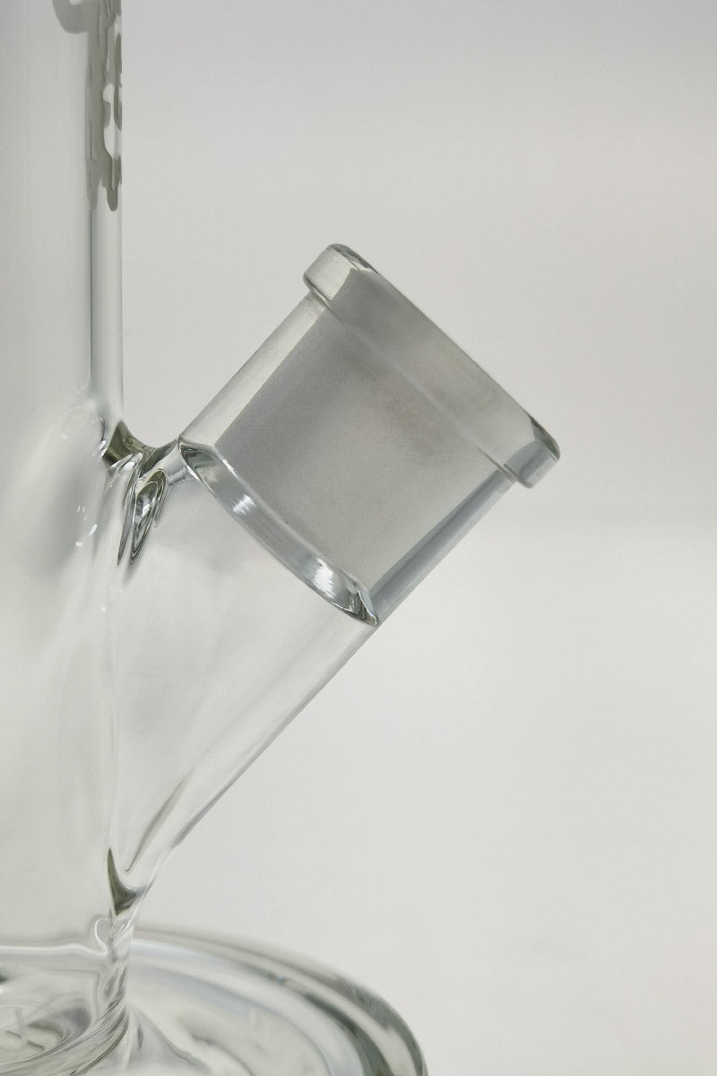 TAG 8" Straight Tube Bong Close-Up, 44x4MM with 18/14MM Female Downstem, Thick Glass
