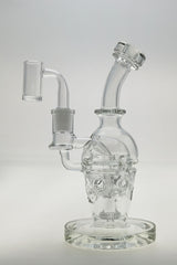 TAG 8" Super Slit Faberge Egg Bong with 14MM Female Joint, Transparent Glass, Front View