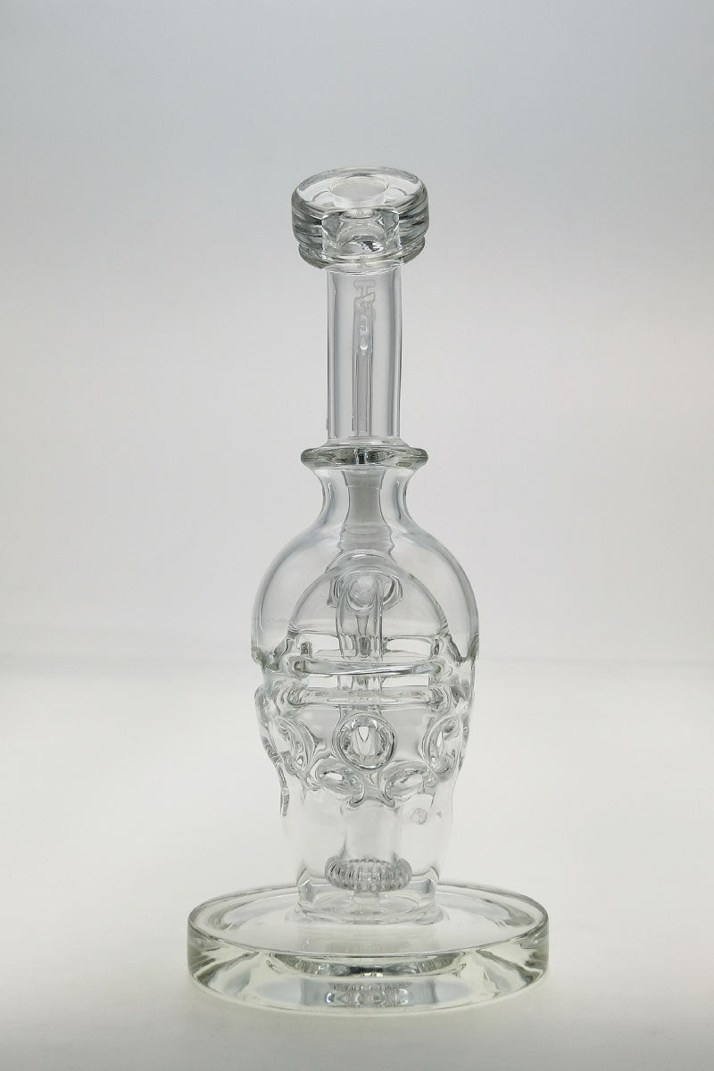 TAG 8" Super Slit Faberge Egg Bong, 14MM Female Joint, Clear Glass, Front View