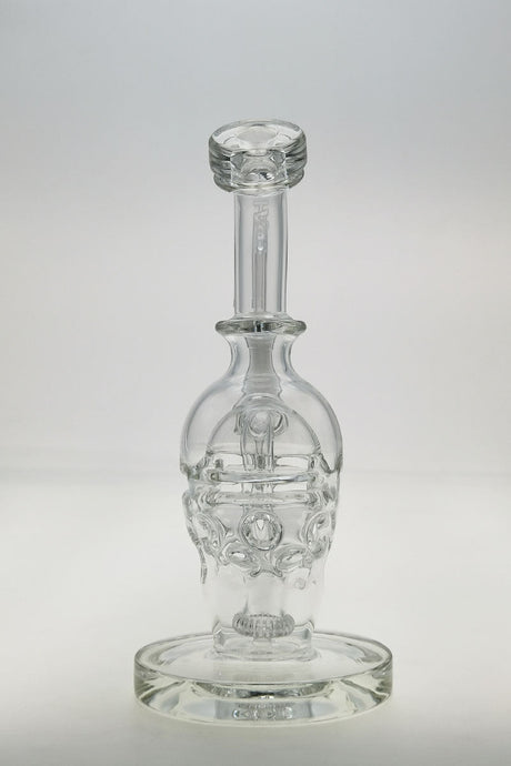 TAG 8" Super Slit Faberge Egg Bong, 14MM Female Joint, Clear Glass, Front View