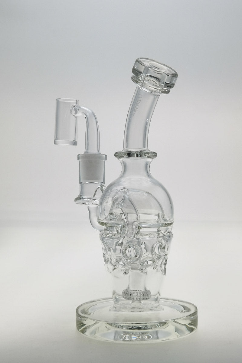 TAG 8" Super Slit Faberge Egg Bong with intricate glasswork, 14MM Female joint, front view