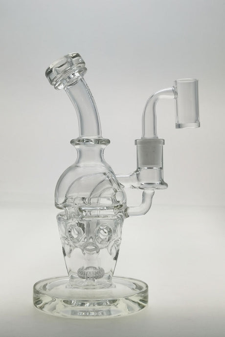 TAG 8" Super Slit Faberge Egg Bong with 14MM Female Joint, Clear Glass, Front View