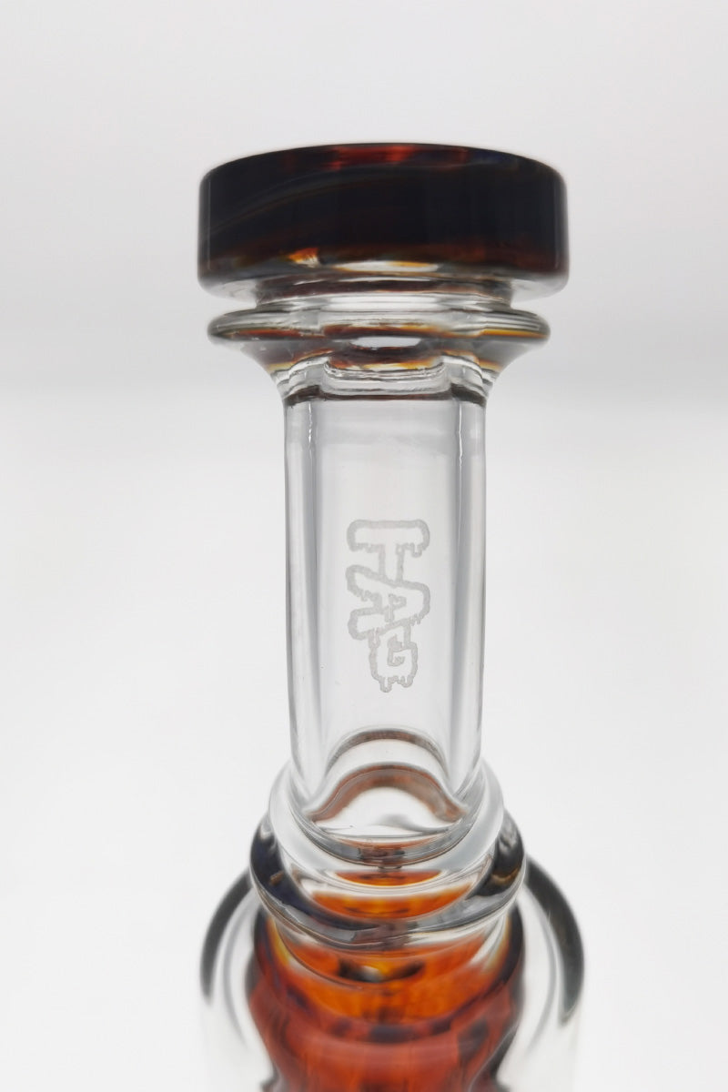 Thick Ass Glass 8" Quartz Klein Incycler with Super Slit Puck, 14MM Female Joint, close-up view