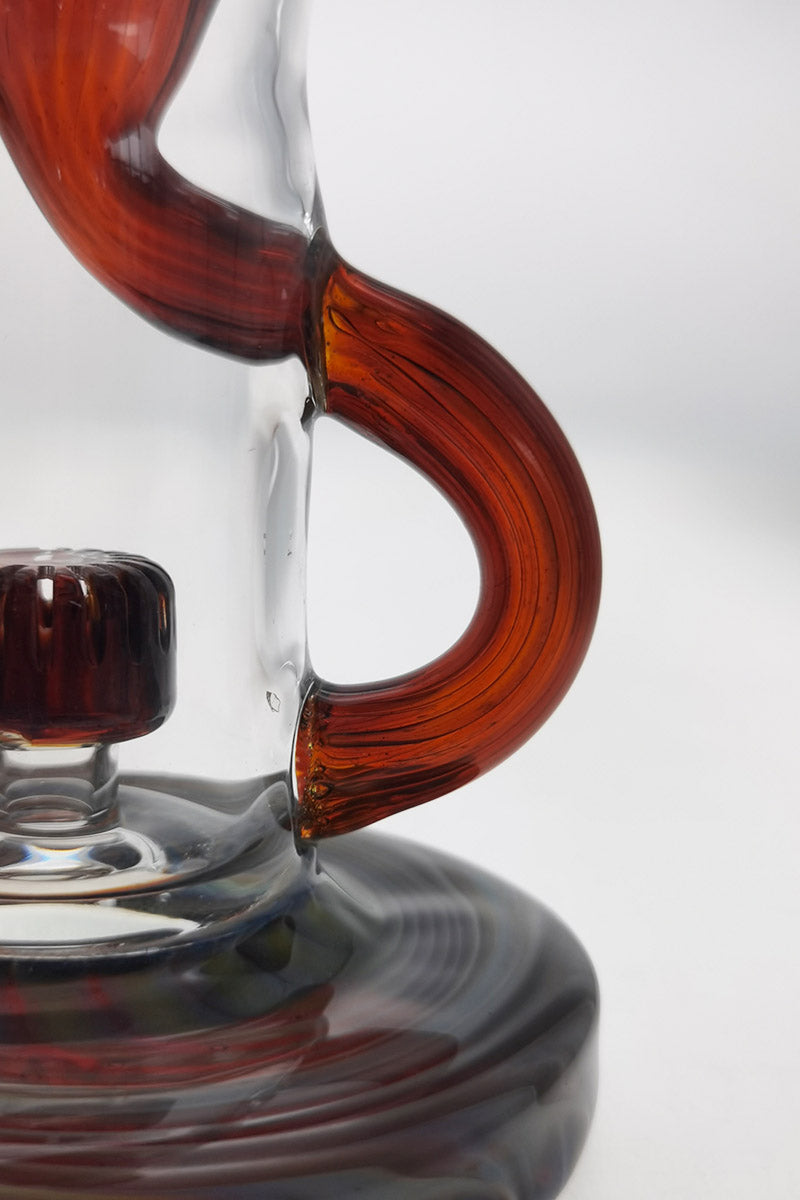 Close-up of TAG 8" Super Slit Puck Klein Incycler with amber glass detailing