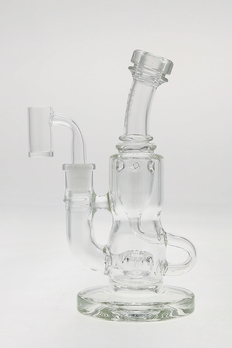 TAG 8" Super Slit Puck Klein Incycler, 14MM Female joint, with Showerhead Percolator, front view