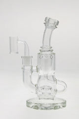 TAG 8" Super Slit Puck Klein Incycler, 14MM Female joint, with Showerhead Percolator, front view