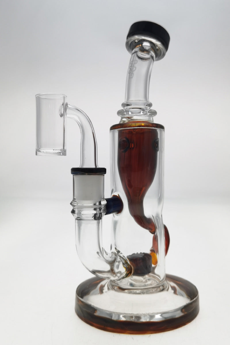 Thick Ass Glass 8" Quartz Klein Incycler with Super Slit Puck, Showerhead Percolator, and 14MM Female Joint - Front View