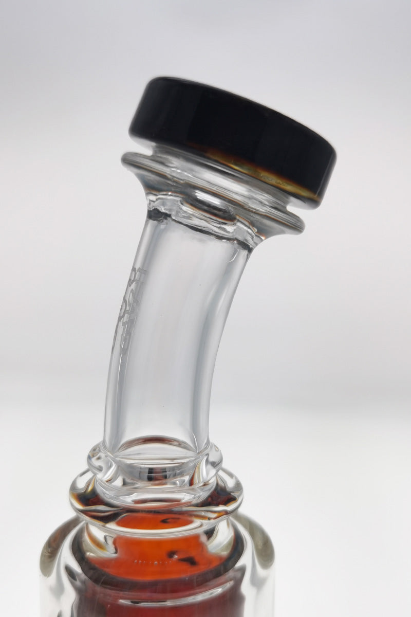 TAG 8" Super Slit Puck Klein Incycler close-up, 14MM Female joint with a clear view