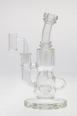 Thick Ass Glass 8" Quartz Klein Incycler with Super Slit Puck, 14MM Female Joint, front view