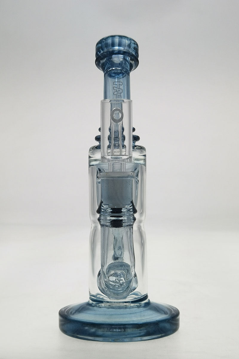 TAG 8" Super Slit Puck Klein Incycler front view with blue accents and showerhead percolator