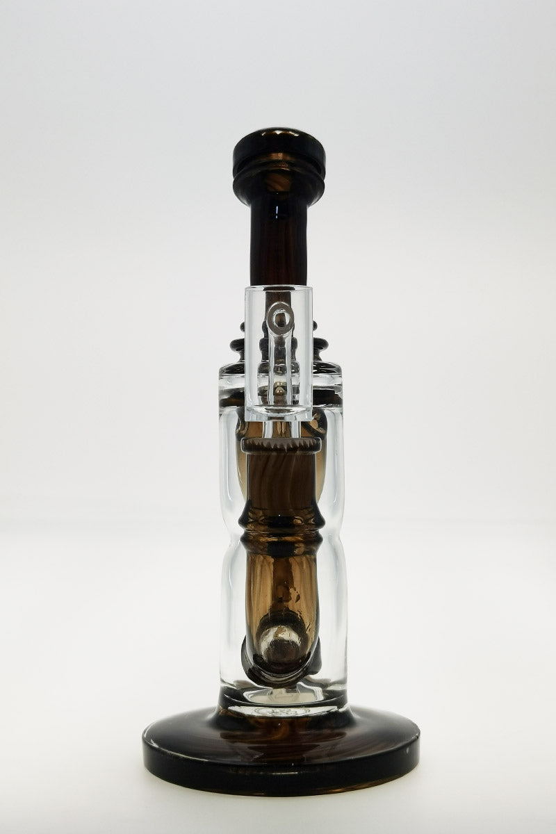 Thick Ass Glass 8" Klein Incycler featuring Super Slit Puck, Showerhead Percolator, 14MM Female Joint