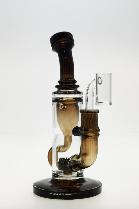 Thick Ass Glass 8" Incycler Dab Rig with Super Slit Puck and Showerhead Percolator, Front View