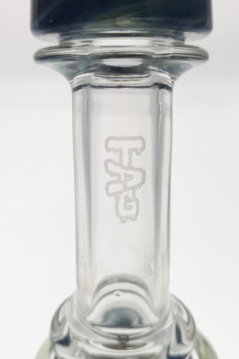 Close-up of TAG 8" Super Slit Puck Klein Incycler with Showerhead Percolator and 14MM Female Joint
